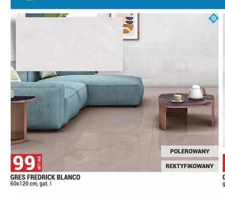Gres Fredrick Blanco polerowany rektyfikowany 60x120 cm gat. I promocja w Merkury Market