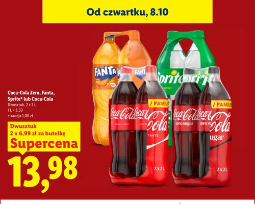 Napój gazowany Coca-Cola 2-pak promocja w Lidl