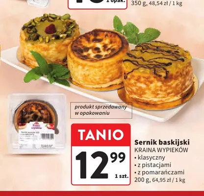 Sernik baskijski z pistacjami Kraina Wypieków promocja w Intermarche