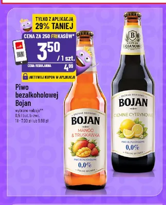 Piwo bezalkoholowe Bojan Ciemne Cytrynowe promocja w POLOmarket