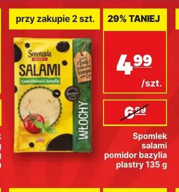 Ser salami pomidor bazylia w plastrach Serenada promocja w API Market