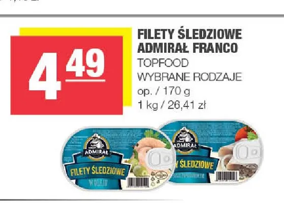 Filety śledziowe Admirał Franco promocja w SPAR