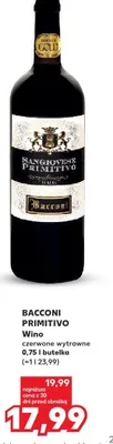 Wino czerwone wytrawne Bacconi Primitivo promocja w Kaufland