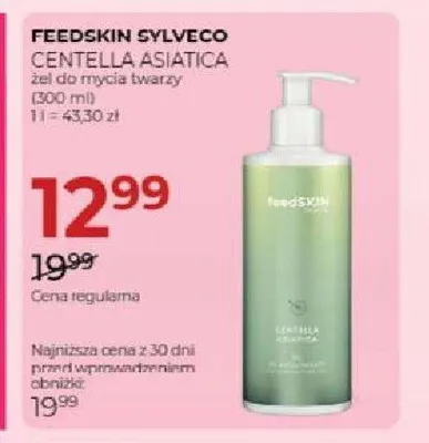 Żel do mycia twarzy Feedskin Sylveco Centella Asiatica promocja w Drogerie Jawa