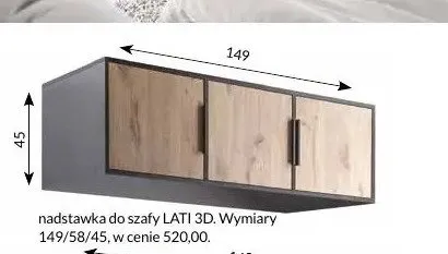 Nadstawka do szafy Lati 3D promocja w Abra Meble