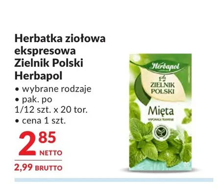 Herbatka ziołowa ekspresowa Herbapol Zielnik Polski promocja w Makro