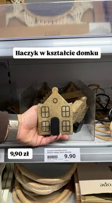 Haczyk w kształcie domku drewno mango różne warianty promocja w Action