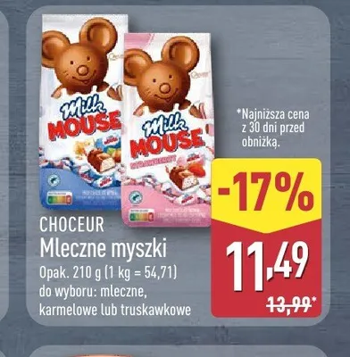 Mleczne myszki karmelowe Choceur promocja w Aldi
