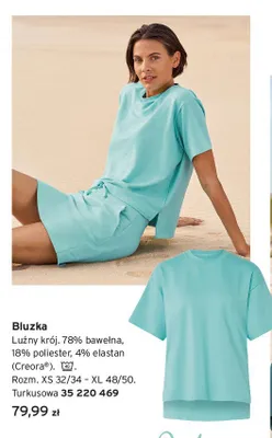 Bluzka damska turkusowa Tchibo promocja w Tchibo