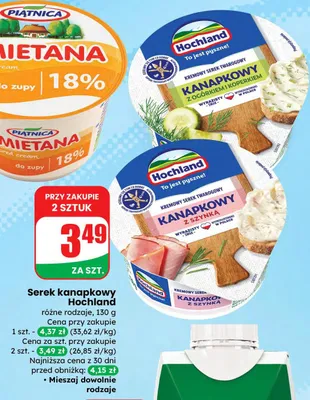 Serek kanapkowy różne rodzaje promocja w Dino