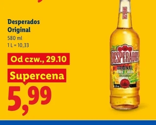 Piwo Desperados Original promocja w Lidl