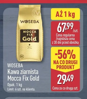 Kawa ziarnista Mocca Fix Gold Woseba promocja w Aldi