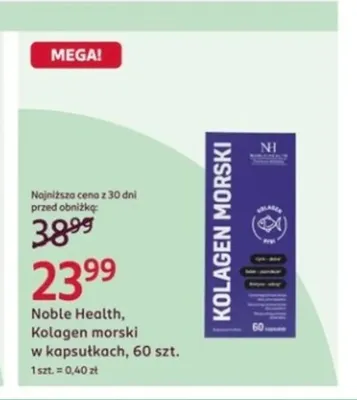 Kolagen morski w kapsułkach Noble Health promocja w Rossmann