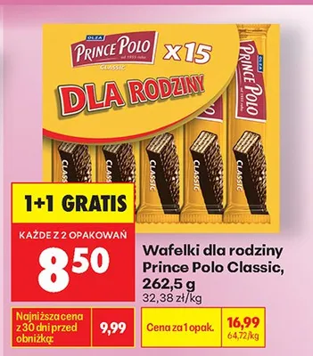 Wafelki dla rodziny Prince Polo Classic promocja w Biedronka
