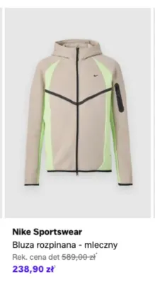 Bluza rozpinana Nike Sportswear mleczny promocja w Lounge by Zalando
