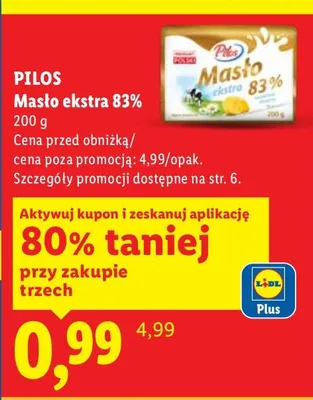Masło ekstra 83% promocja w Lidl