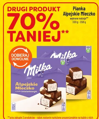 Pianka Alpejskie Mleczko wybrane rodzaje promocja w POLOmarket