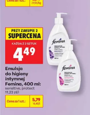 Emulsja do higieny intymnej Femina promocja w Biedronka