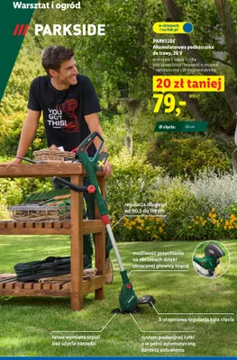 Akumulatorowa podkaszarka do trawy, 20 V promocja w Lidl