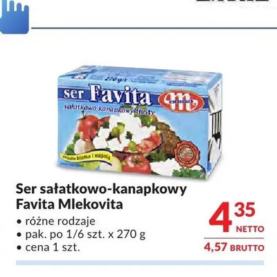 Ser sałatkowo-kanapkowy Favita Mlekovita promocja w Makro