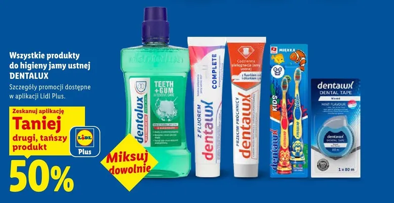 Produkty do higieny jamy ustnej Dentalux promocja w Lidl