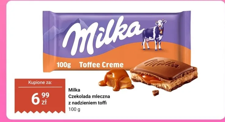 Czekolada mleczna z nadzieniem toffi promocja w Biedronka