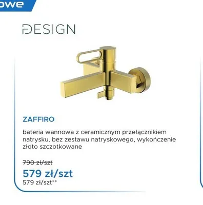 Bateria wannowa Zaffiro złoto szczotkowane promocja w Blu Salony Łazienek