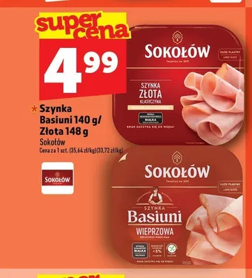 Szynka Basiuni wieprzowa Sokołów promocja w TOPAZ