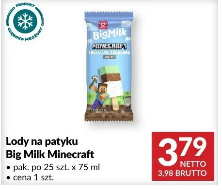 Lody na patyku Big Milk Minecraft promocja w Makro