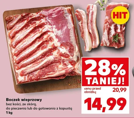 Boczek wieprzowy bez kości, ze skórą promocja w Kaufland