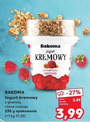 Jogurt kremowy z granolą, różne rodzaje promocja w Kaufland