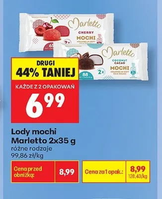 Lody mochi Marletto Coconut Cacao promocja w Biedronka