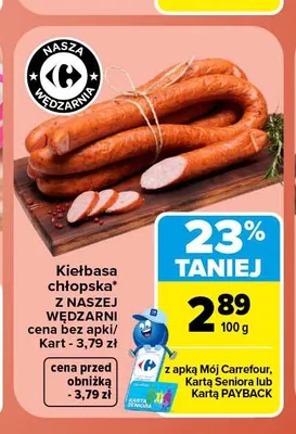 Kiełbasa chłopska Z Naszej Wędzarni promocja w Carrefour
