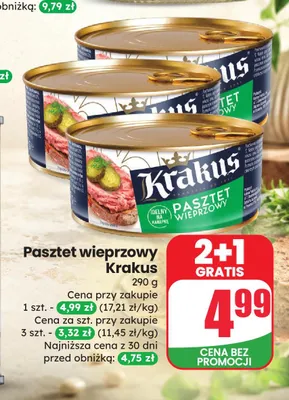 Pasztet wieprzowy Krakus promocja w Dino