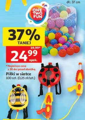 Piłki w siatce ONE TWO FUN 100-pak promocja w Auchan