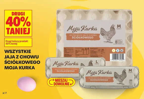 Jaja z chowu ściółkowego różne wielkości promocja w Biedronka