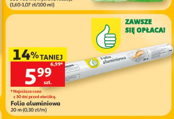 Folia aluminiowa 20 m promocja w Auchan