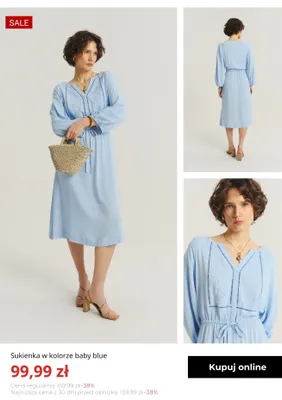 Sukienka damska Greenpoint baby blue promocja w Greenpoint