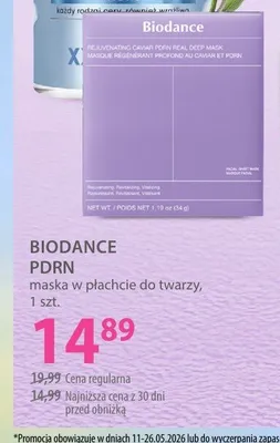 Maska w płachcie do twarzy BIODANCE PDRN promocja w Hebe