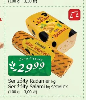 Ser żółty Spomlek promocja w CEZAR Delikatesy