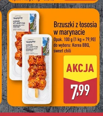 Brzuszki z łososia w marynacie Korea BBQ Targ Rybny promocja w Aldi