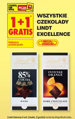 Czekolada Excellence 1+1 GRATIS promocja w Biedronka