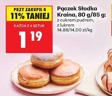 Pączek z cukrem pudrem promocja w Biedronka