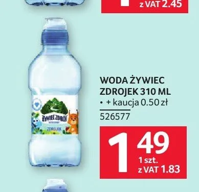 Woda źródlana dla dzieci Żywiec Zdrojek promocja w Selgros