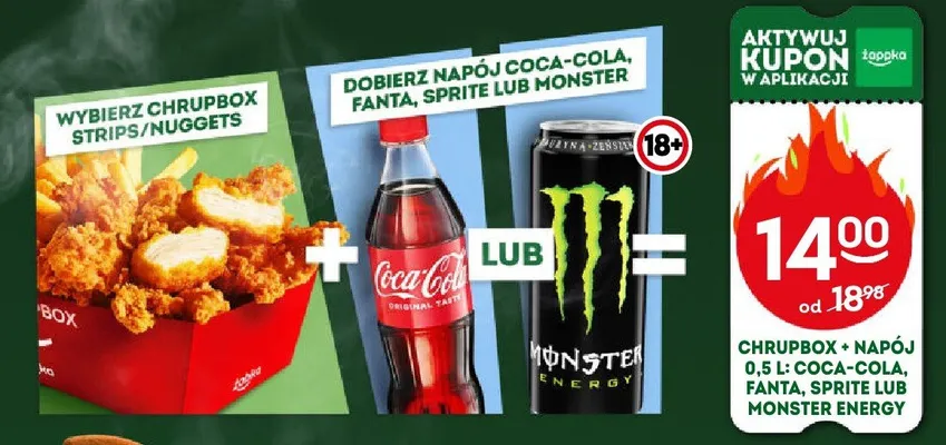 Zestaw Chrupbox Strips/Nuggets + Napój Monster Energy promocja w Żabka