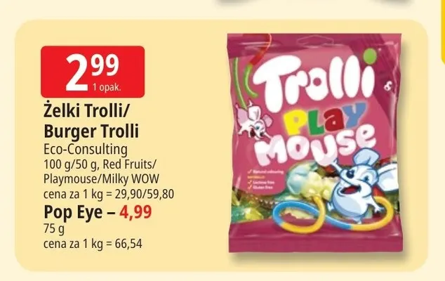 Żelki Trolli Pop Eye promocja w Leclerc