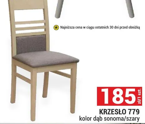 Krzesło 779 kolor dąb sonoma/szary promocja w Merkury Market