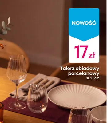 Talerz obiadowy porcelanowy śr. 27 cm promocja w Pepco