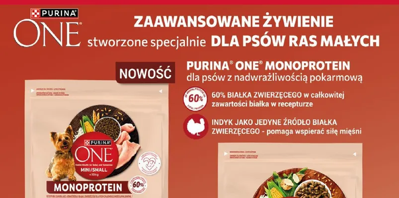 Karma pełnoporcjowa dla psów Purina One Monoprotein promocja w Rossmann