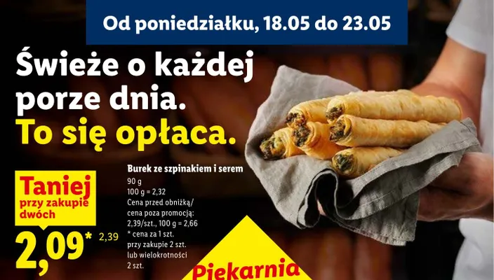 Burek ze szpinakiem i serem promocja w Lidl